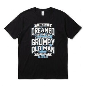 Unbranded Grumpy Old Man Graphic Tee Mens 5XL Black Excellent Short Sleeve Humor